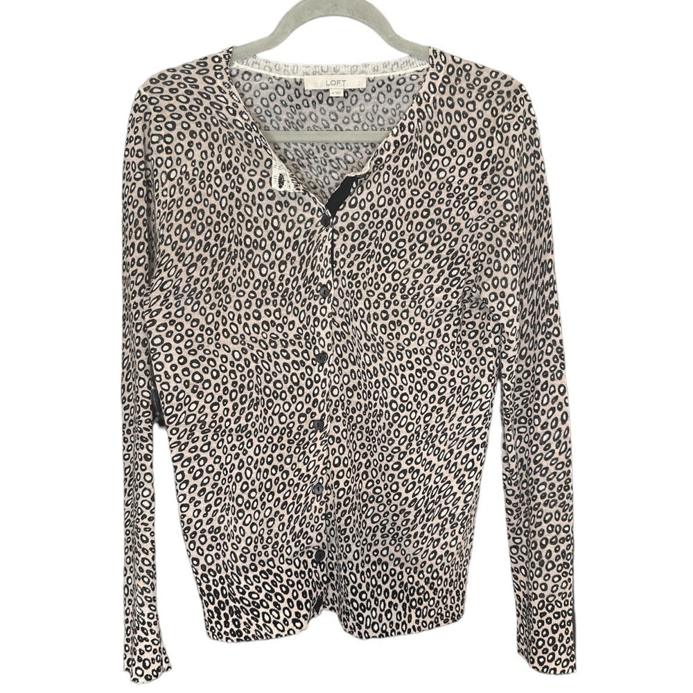 Ann Taylor Loft Animal Print Sweater Cardigan